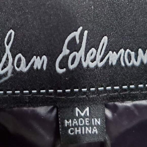 SAM EDELMAN Quilted Hi-lo Hem Coat Jacket Black Women Size M & L - Picture 7 of 12